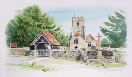 Watercolour Boxley Church